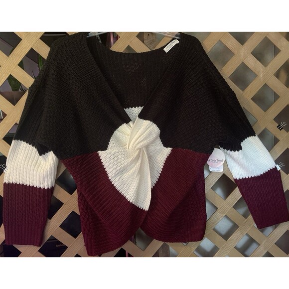 New FULL CIRCLE TRENDS with Love Cable Knit Twisted Knot 2 way Sweater 3X - Picture 1 of 7